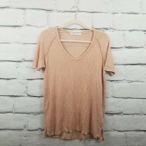 Project Social Top T shirt Exposed Hem Blush Pink